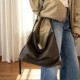 韩国东大门bucks leather秋冬慵懒风纯色简约百搭单肩手提包大号