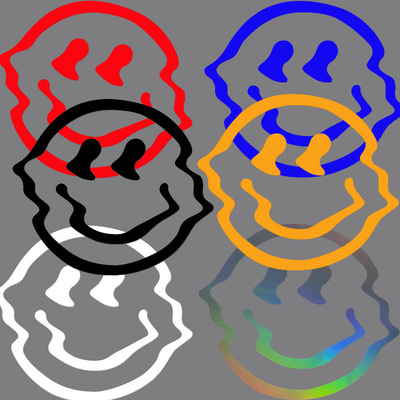 卡通笑脸摩托车贴纸前挡油箱侧挡泥板头盔装饰汽车贴纸车窗