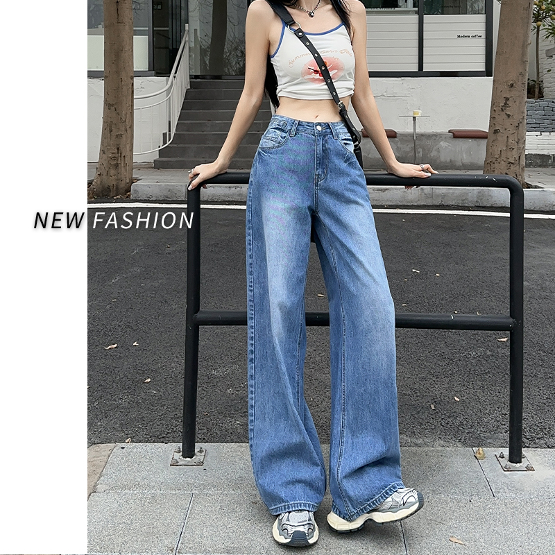 复古蓝2025春季新款美式复古水洗