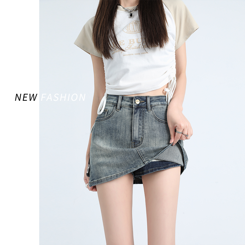 复古高腰牛仔短裙裤女夏季2025年