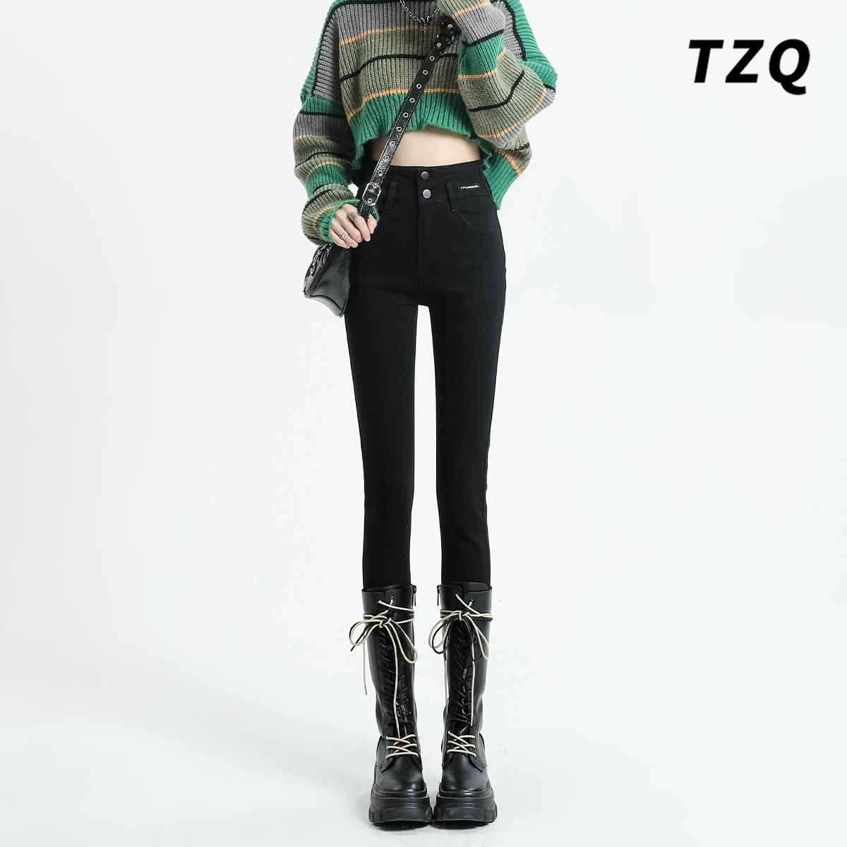 显瘦百搭紧身铅笔裤弹力小脚裤子