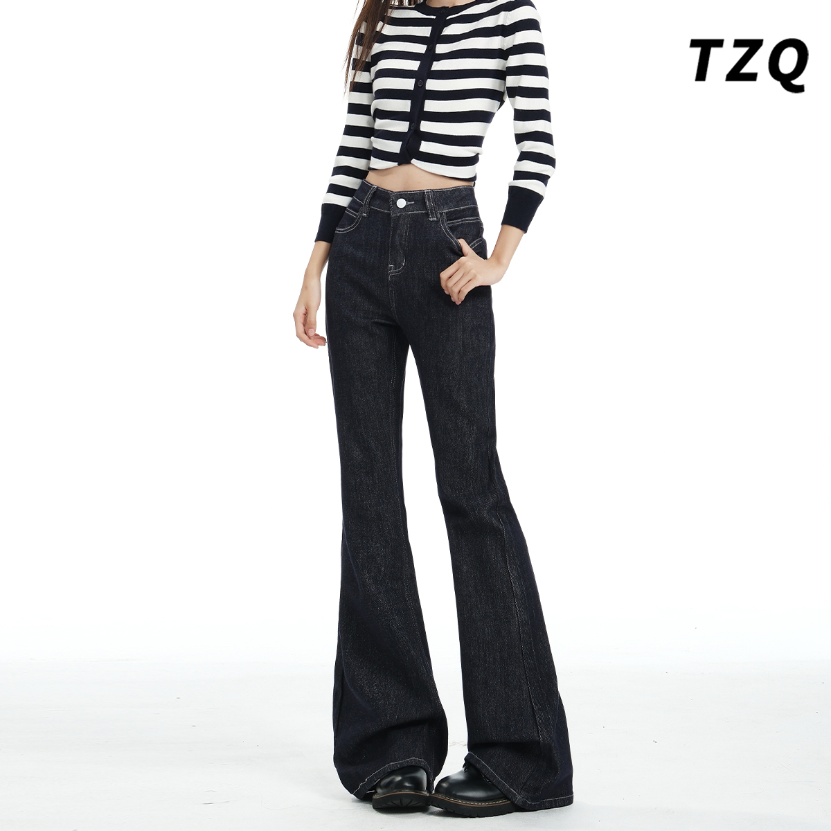 设计感宽松百搭显瘦不贴腿喇叭裤