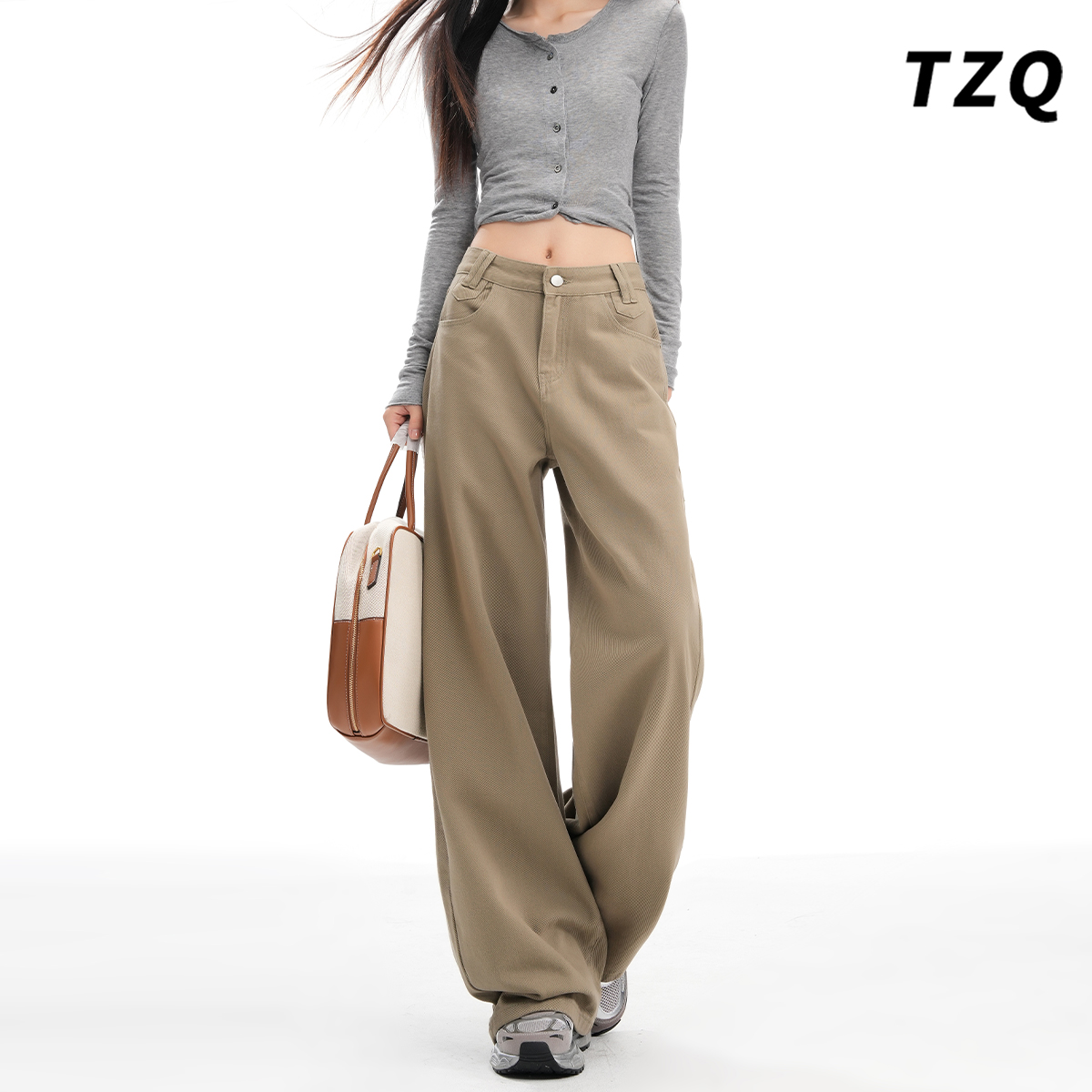 2025秋季时尚百搭垂感直筒拖地裤