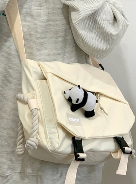 高中学生斜挎书包女孩可爱补习手提袋背包初中生补课辅导班单肩包
