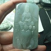 天然翡翠A货普贤菩萨吊坠