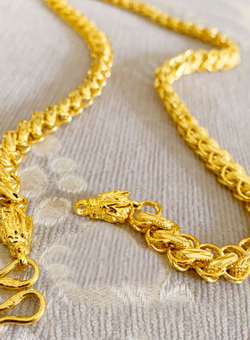 越南沙金金镀金假黄金男项链