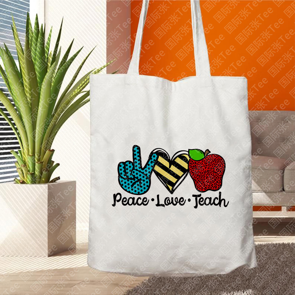 帆布购物可重复使用爱心印花女士休闲时尚原宿环保单肩包手提包,箱包皮具/热销女包/男包,时尚帆布包,淘宝优惠券,粉丝福利购,淘宝优惠卷