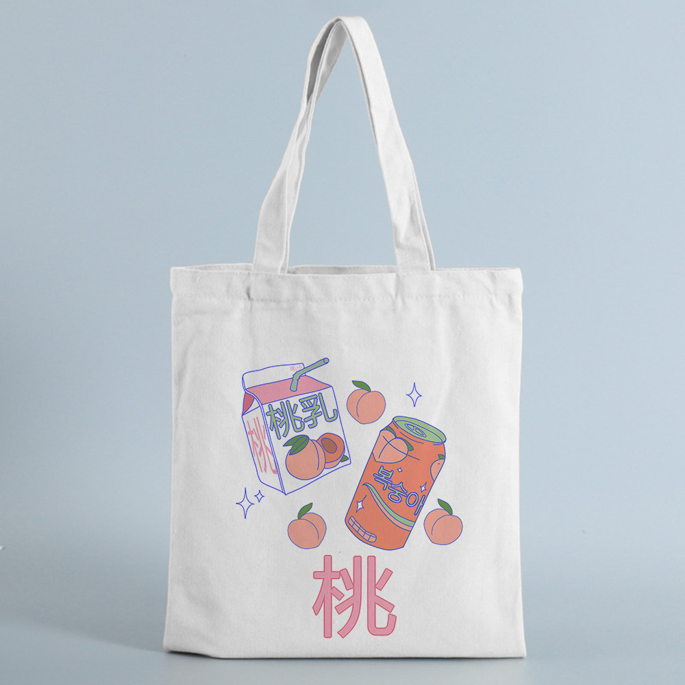 卡通草莓印花帆布手提袋可重复使用环保购物包时尚可折叠托特包,箱包皮具/热销女包/男包,时尚帆布包,淘宝优惠券,粉丝福利购,淘宝优惠卷