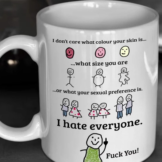 2024亚马逊新款Ich hasse jeden Becher德语陶瓷咖啡马克杯子茶水