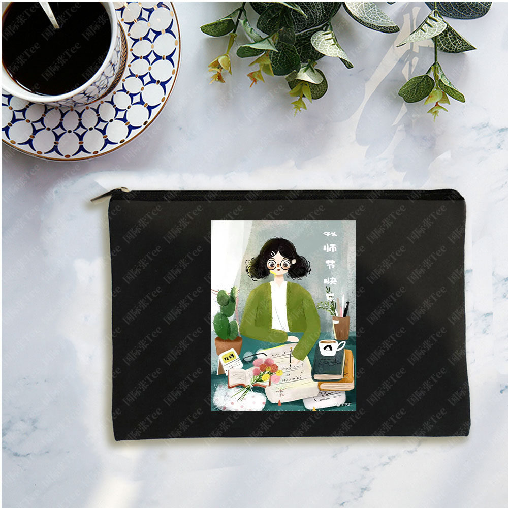 跨境爆款教师节印花零钱包学生涤纶卡包简约硬币收纳包批发,箱包皮具/热销女包/男包,手拿包,淘宝优惠券,粉丝福利购,淘宝优惠卷