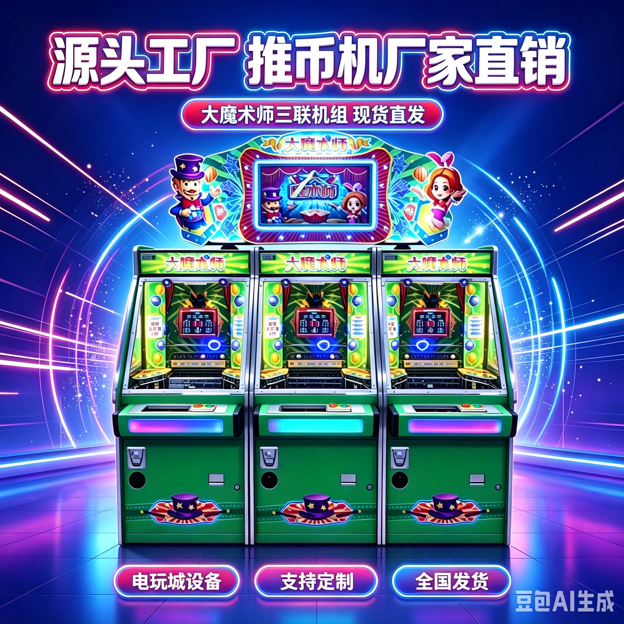 大魔术师推币机海盗船长推币机灵珠推币电玩城室内投币商用游艺机