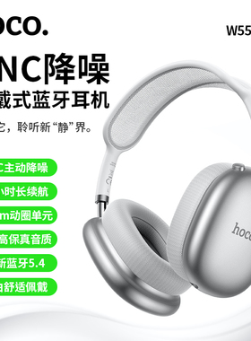 浩酷W55主动降噪头戴式无线蓝牙耳机运动跑步包耳式网红同款