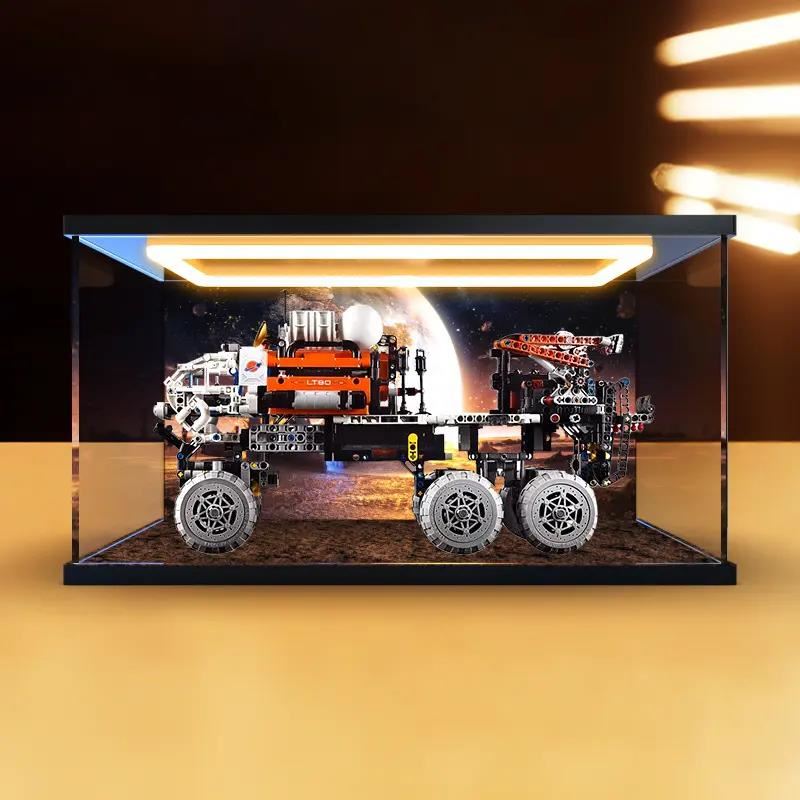 适用42180 火星载人探测车积木模型玩具回灯亚克力防尘收纳盒