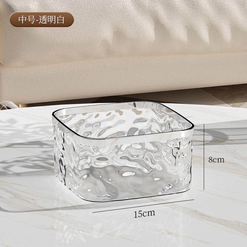 桌面垃圾桶家用高颜值透明厨房台面餐桌卧室迷你小号纸篓2024新款