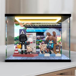 适用APEX明日方舟来份甜点Q版 阿米娅&博士手办带灯光高清收纳盒