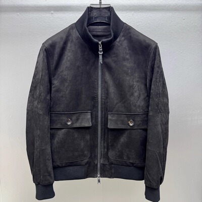 轻奢麂皮立领短款羽绒服