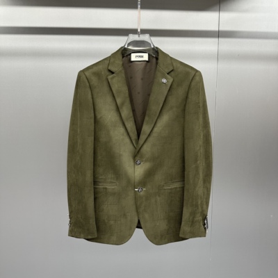 欧洲站2025秋冬季新款男士修身时尚英伦商务羊毛提花休闲西服外套