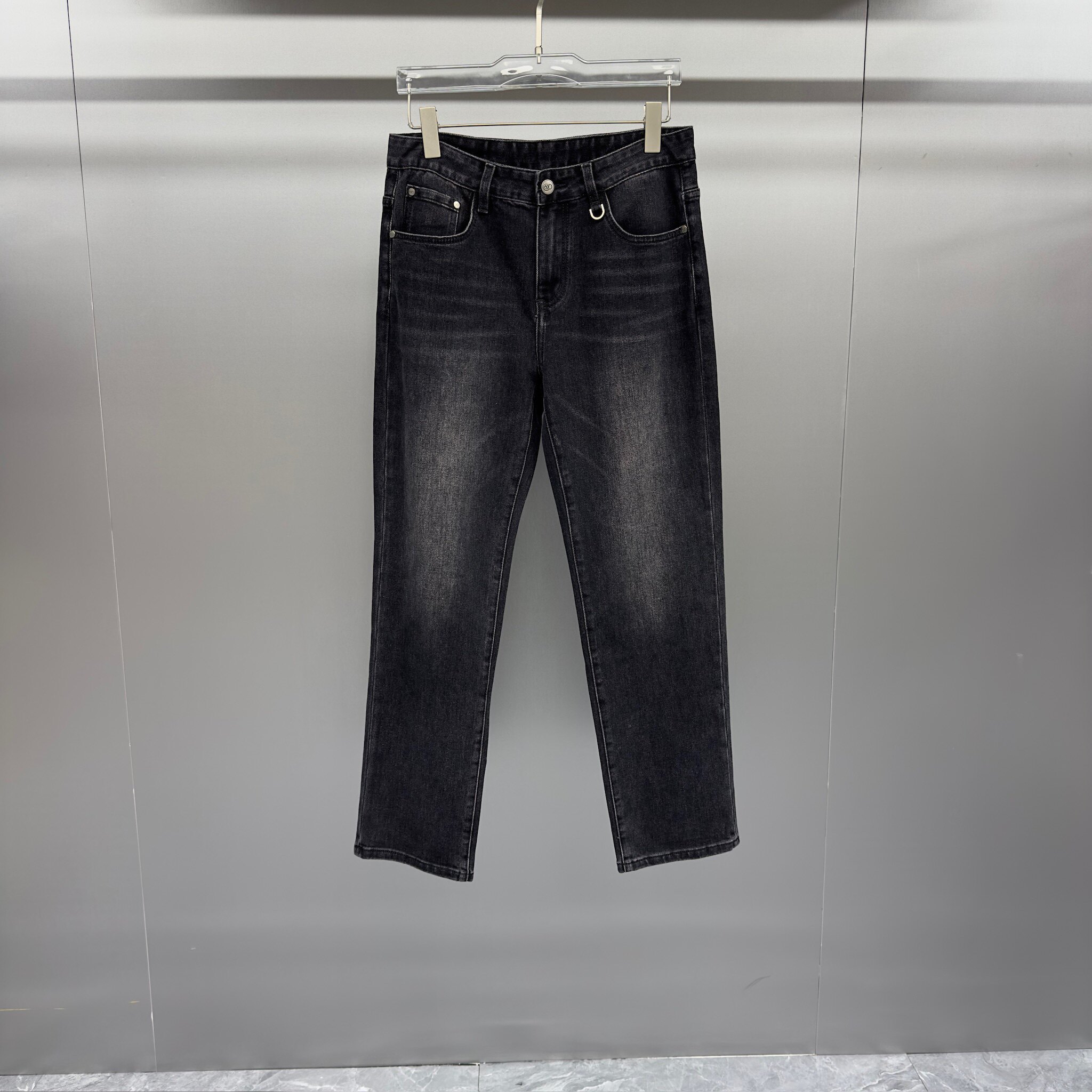 欧货痞帅2025秋冬季新款时尚水洗个性印花男士弹力修身直筒牛仔裤