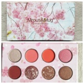 不结块 中日合资 弹润粉质 mug樱花眼影2g 8色 樱花限量版 mrous