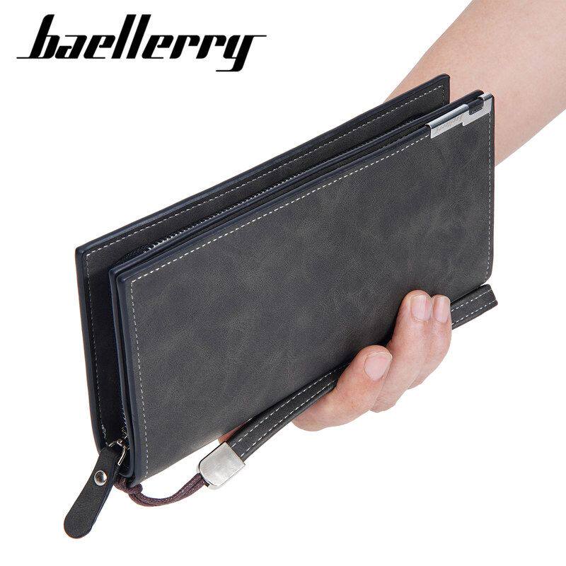 新款钱包男士长款baellerry跨境商务大容量手拿包拉链多功能手包