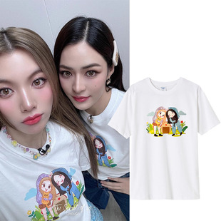泰剧我们的秘密Lingorm同款纯棉短袖T恤卡通人物夏季休闲上衣服潮