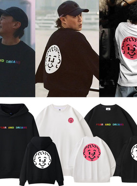 陈奕迅2023演唱会同款卫衣服宽松春秋冬印花男女运动套头连帽衫