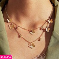 Hot choker Jewelry butterfly necklace simple Clavicle chain