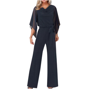 女装spring Summer fashion high waisted casual jumpsuit women