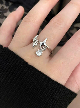 星星指环高级感食指冷淡风戒指女