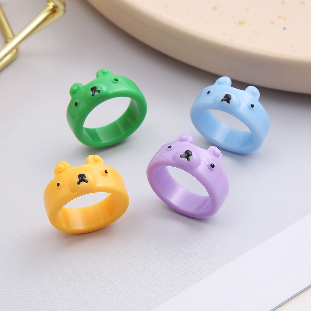 girl cartoon rings cute resin index finger joint ring 女戒指