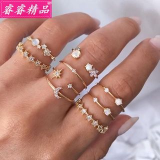 9pcs/set female alloy ring Fashion popular joint ring 女戒指