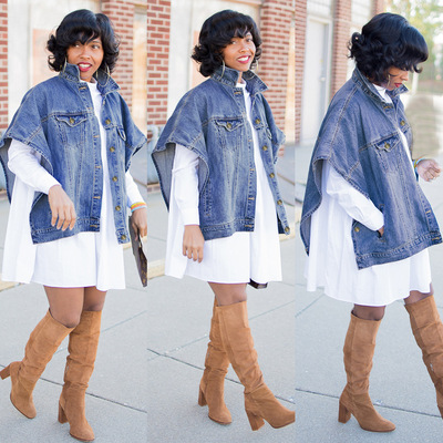 披肩女Shawl denim jacket women Spring waistcoat vest singlet