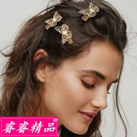 Fashion retro golden butterfly hair clip Hairpin accessories