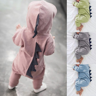 infant clothes dinosaur hooded jumpsuit baby hoodie crawling