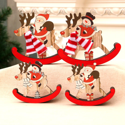 Decorative wooden rocking wooden horse Christmas small gift