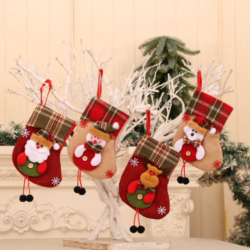 New Snowman Candy Christmas Decorations Socks tree Pendants