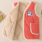 儿童法兰绒马甲睡衣秋冬季 女童马夹珊瑚绒内衣内穿家居服 加厚新款