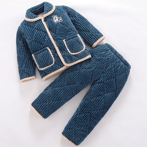 冬季儿童珊瑚绒睡衣套装