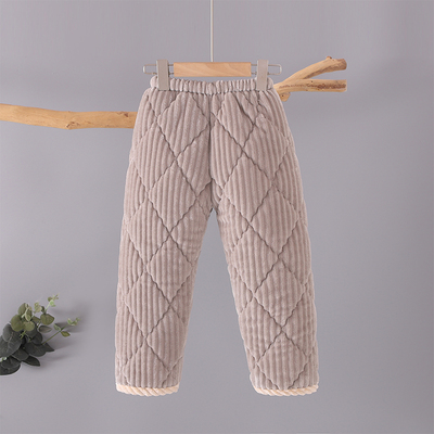 冬季儿童三层加厚款夹棉裤子
