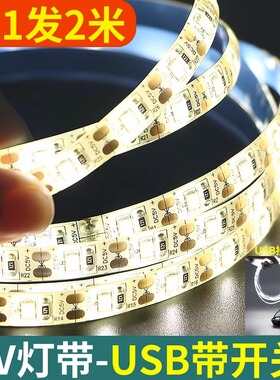 灯带led自粘背胶5V低压超亮USB接口电池款电视背景墙装饰氛围灯条