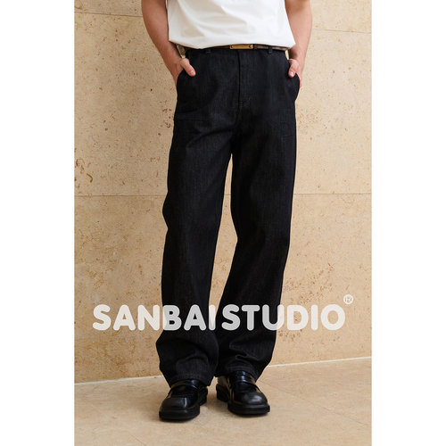 SANBAI叁佰窄版原牛裤