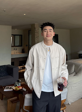 SANBAI 叁佰【贵少】新中式夹克外套男士25春季新款高级宽松上衣