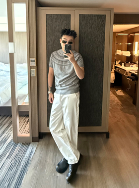 SANBAI 叁佰【白序牛王】150克直筒纯色牛仔裤男美式复古裤子B01