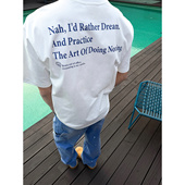 休闲短袖 SANBAI叁佰 美式 新款 男微宽松撞色印花T恤 白日梦想家