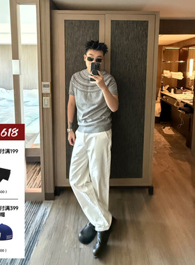 SANBAI 叁佰【白序牛王】150克直筒纯色牛仔裤男美式复古裤子B01