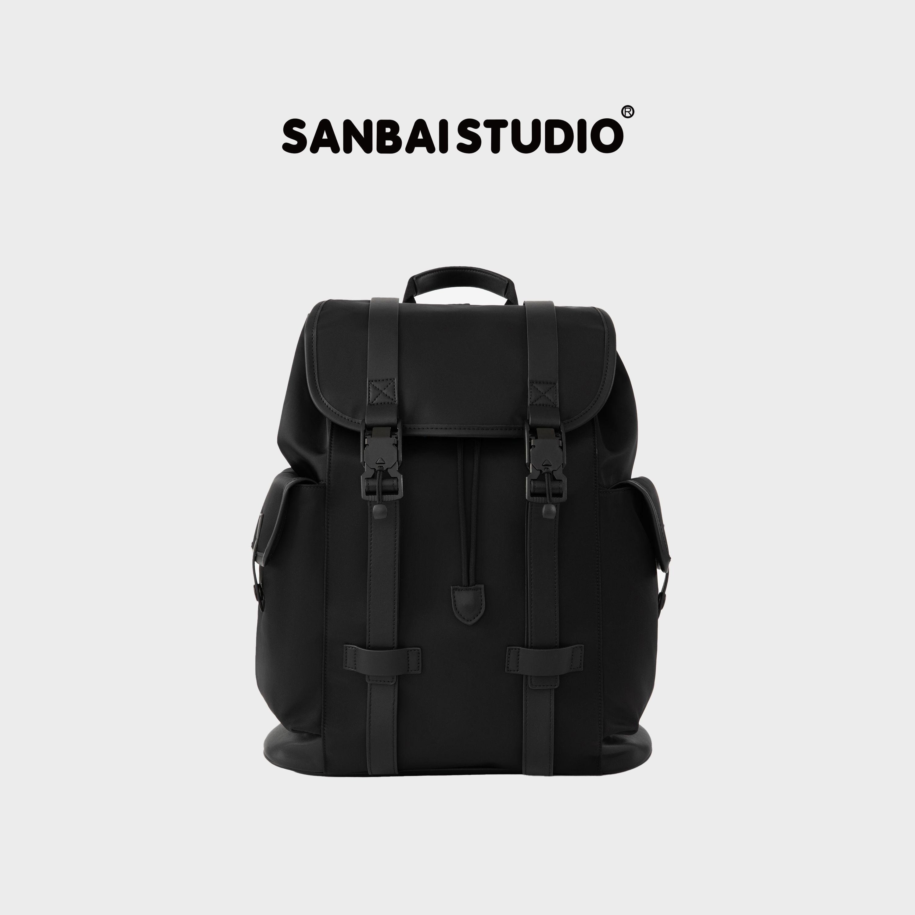 SANBAI叁佰防泼水尼龙双肩背包