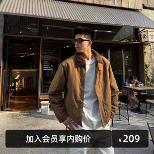 SANBAI 叁佰美式复古N1甲板棉服冬季加绒加厚夹克棉衣男士短外套