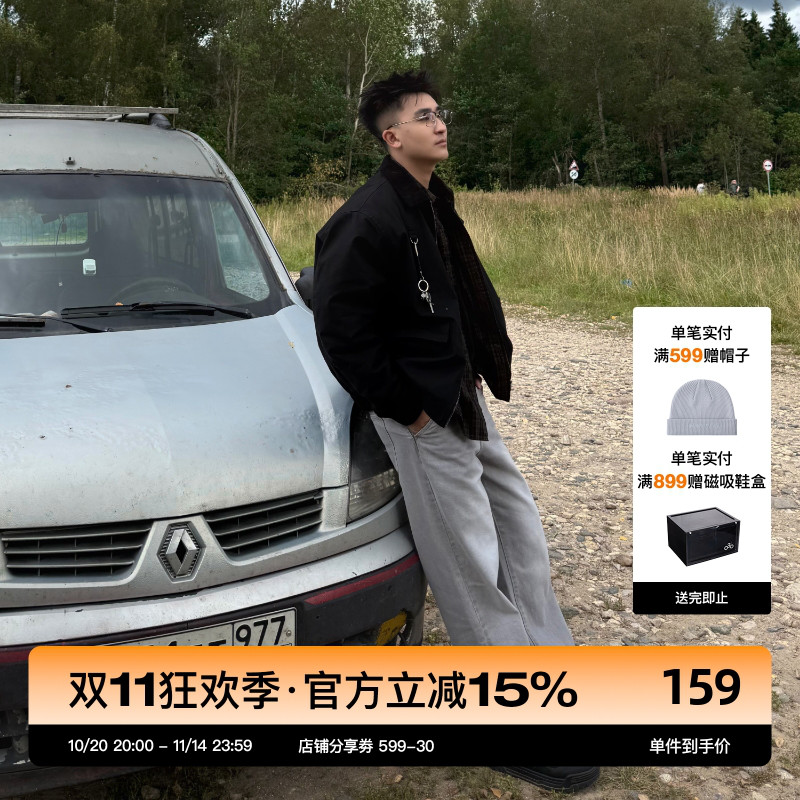 SANBAI叁佰灰色喷马骝牛仔裤