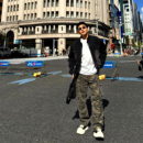 SANBAI 叁佰沼泽迷彩裤男秋季美式复古伞兵裤宽松直筒休闲工装裤