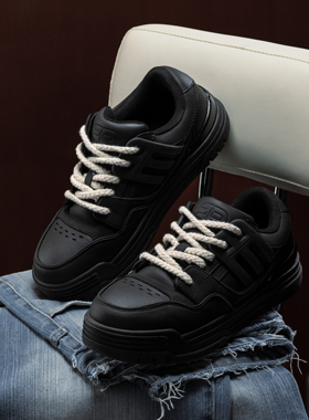 3unbind【黑武士】美式耐磨厚底增高休闲板鞋冬季男女百搭运动鞋